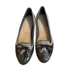 Womens Sperry Brown Plaid Preppy Flats. Size 7.5. NWOB